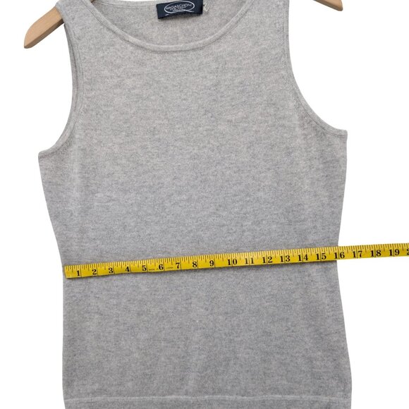 Magaschoni Cashmere Tank Top Sweater Womens Gray Knit Sleeveless Pullover Size M - Picture 7 of 7